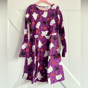 The Children's Place Purple Dress with Ghost and Cat Print